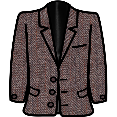 a brown tweed jacket